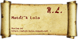 Matók Lola névjegykártya